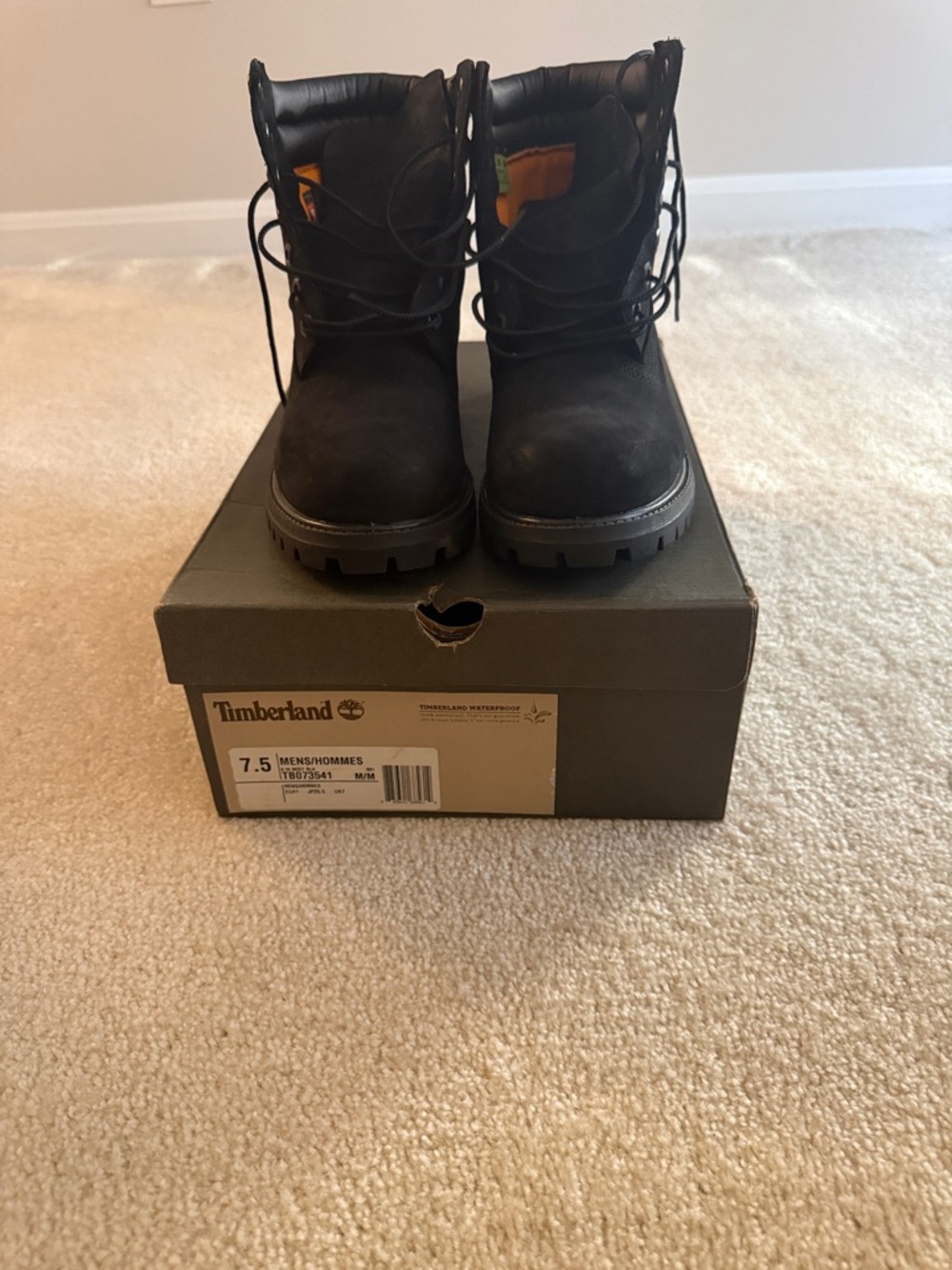 Timberland Black Leather Work Boots with Lug Sole